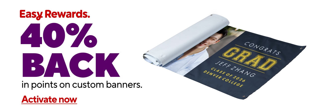 40% Back in Points on Custom Banners