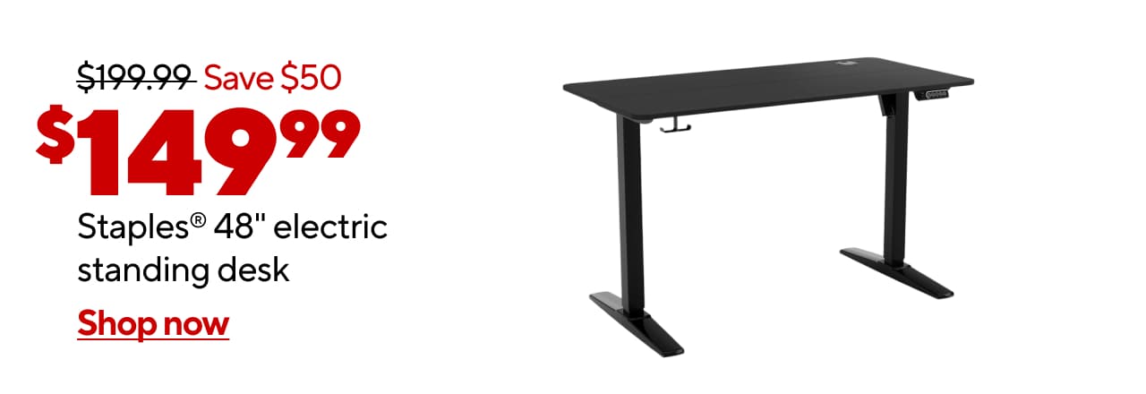 $199.99, Save $50, $149.99 Staples® OB OPP Black Desk