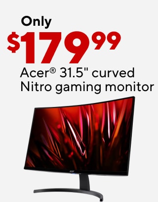 Top deals handpicked for you: 
Only $249.99 Lenovo laptop
Only $179.99 Acer curved gaming monitor