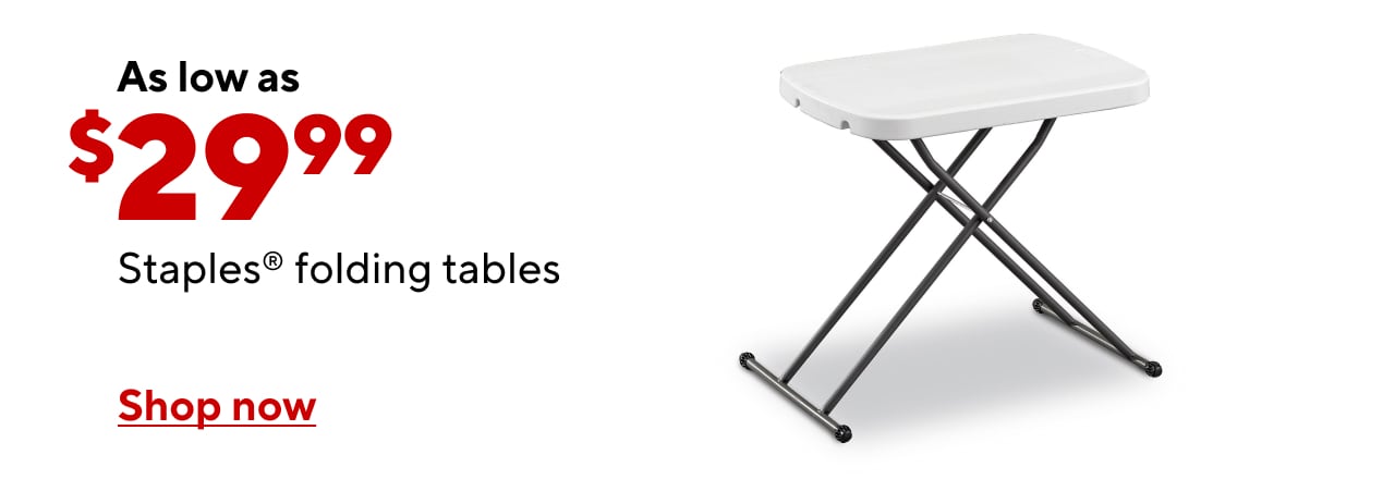 Staples Heavy Duty Folding Tables as low as $29.99