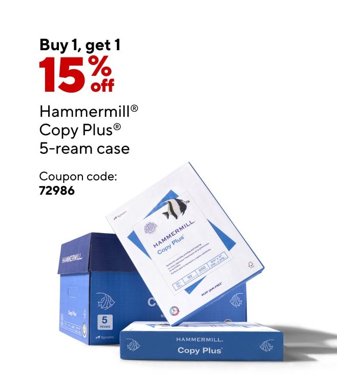 Buy 1 Get 1 15% off Hammermill Copy Plus 5ream case