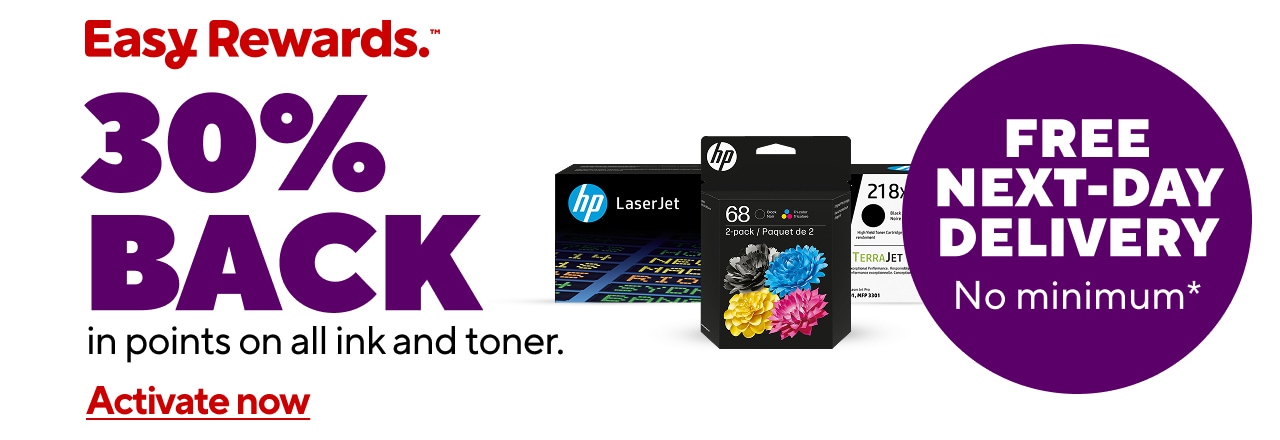 30% back in points on all ink and toner.