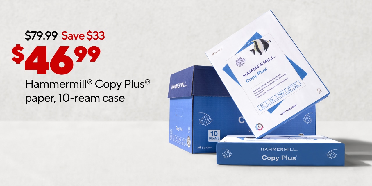 Only $46.99 for Hammermill Copy Plus Copy Paper 8 1/2 x 11, White, 10-Ream Case.
