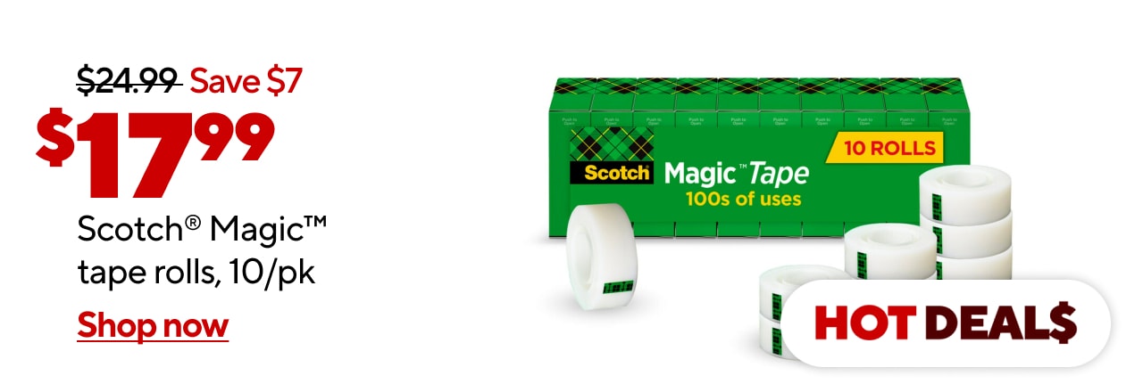 $17.99 Scotch® Magic™ tape rolls, 10/pk