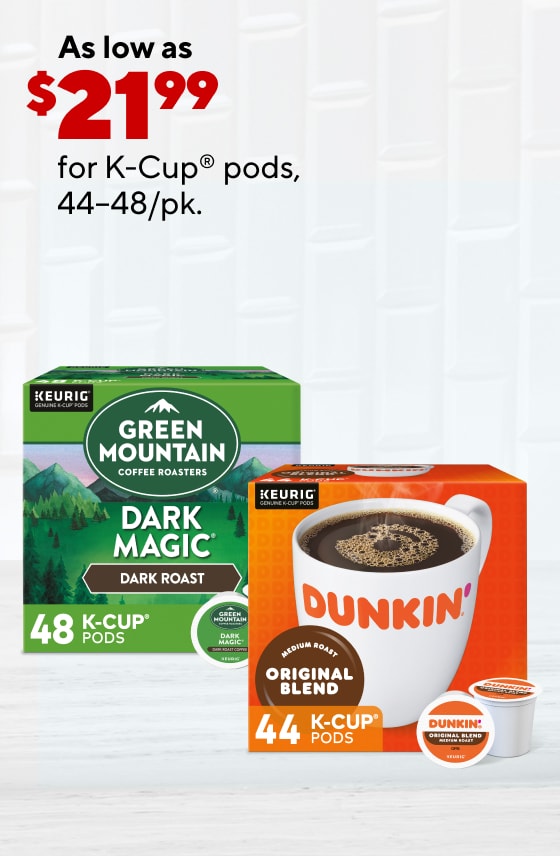 As low as $21.99 for select K-Cup® pods, 44–48/pk. $149.99 LG 27" LED monitor $69.99 Staples® Cartwright™ chair As low as $39.99 for select luggage $479.99 ASUS® TUF 15.6" gaming laptop with AMD Ryzen™ 5 Processor