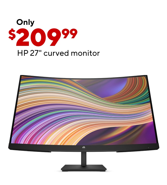 $209.99 HP 27" Curved Monitor