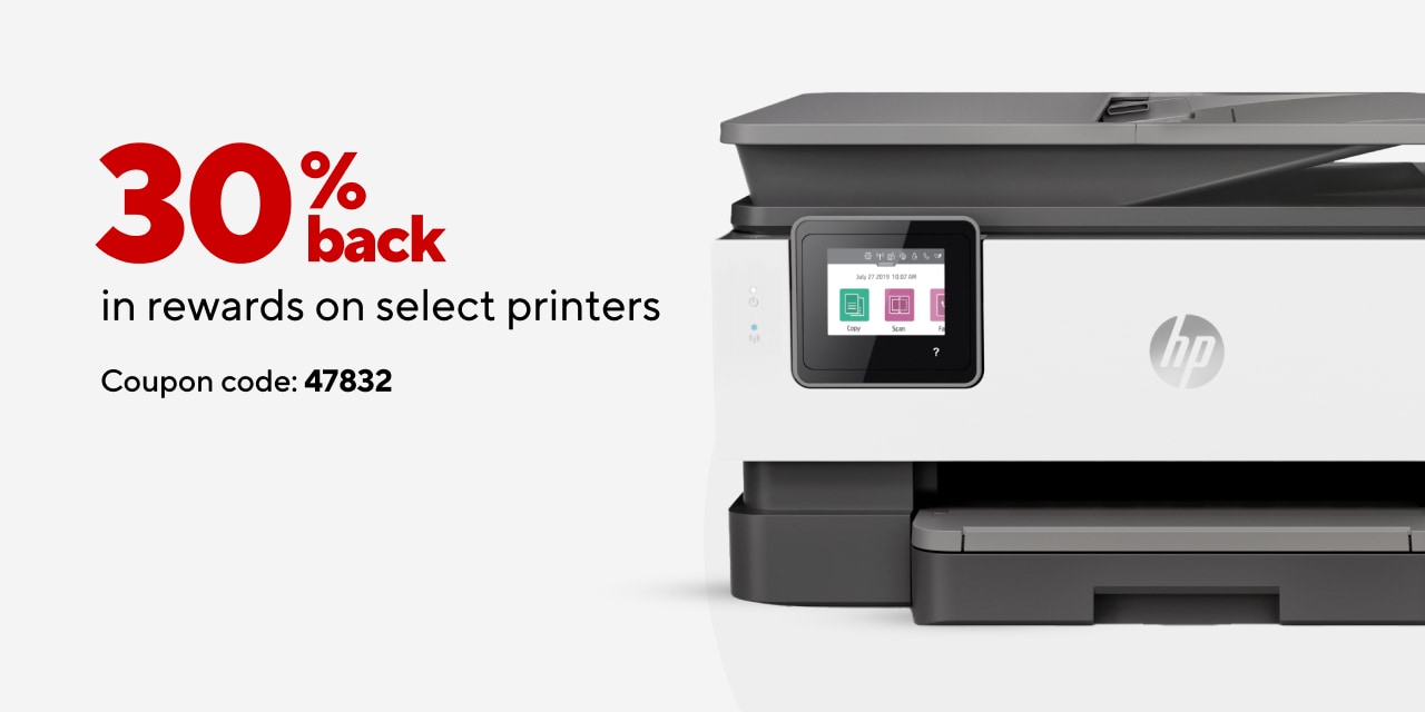 30% back in rewards on all Printers.