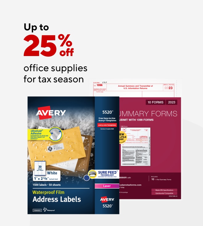 Office Supplies for Tax Season up to 25% off