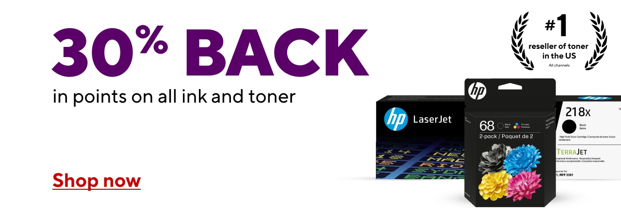 30% Back in Points on all ink and toner.