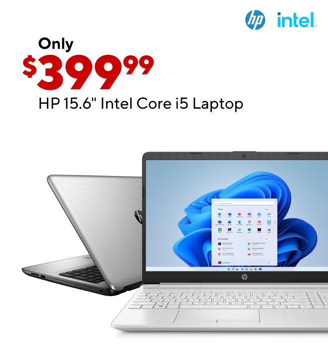 Only $399.99 HP 15.6" Intel Core i5 Laptop (Please include HP and Intel Logos)