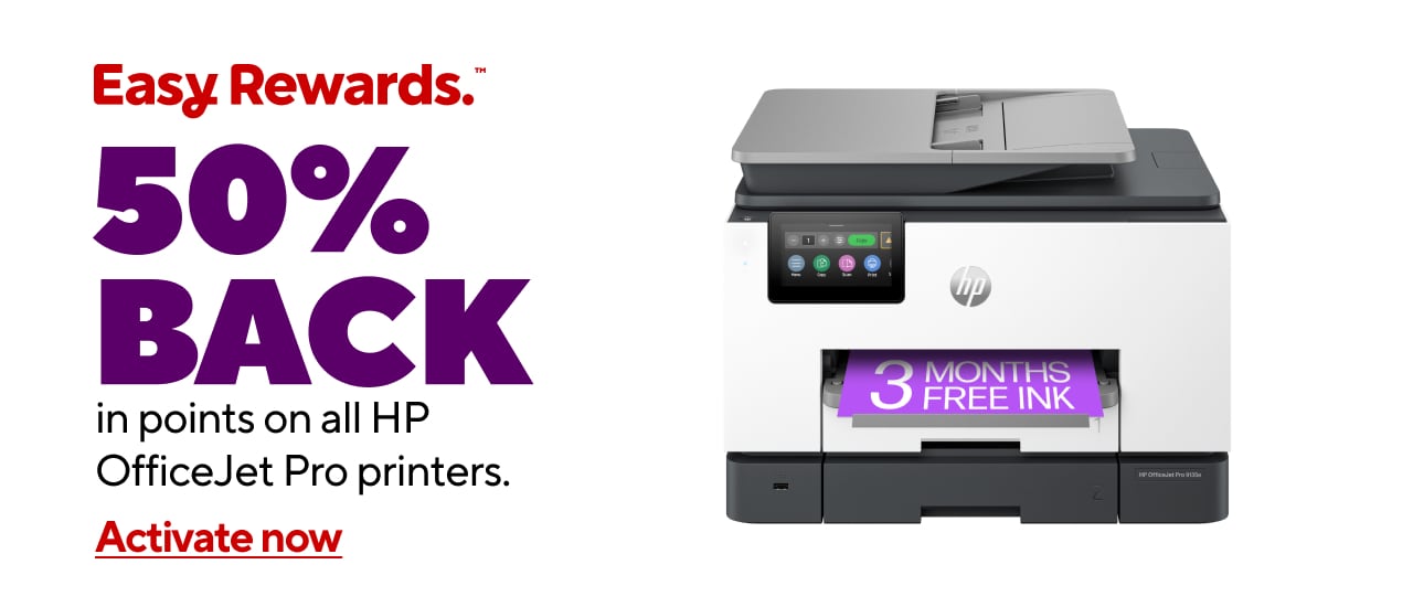 50% back in points when you purchase any HP Officejet Pro printer.