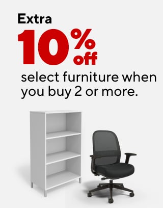 $179.99 Staples® 48" electric standing desk and Staples® Cartwright™ chair after coupon Up to $340 off select computers. Extra 10% off select furniture when you buy 2 or more. As low as $3.99 for office supplies. Up to 30% off select receipt paper rolls.