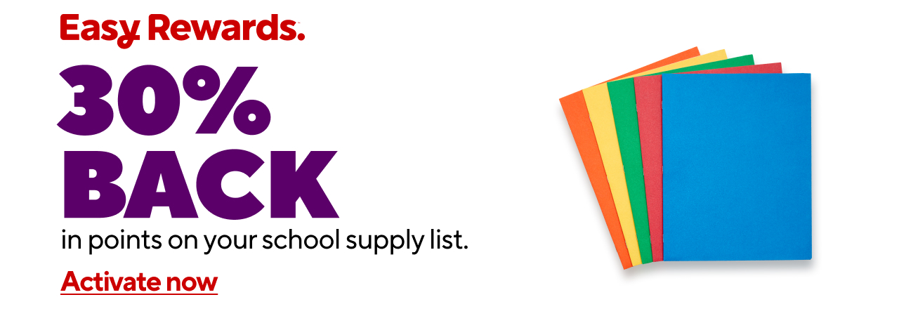 30% Back in Points on all School Supplies