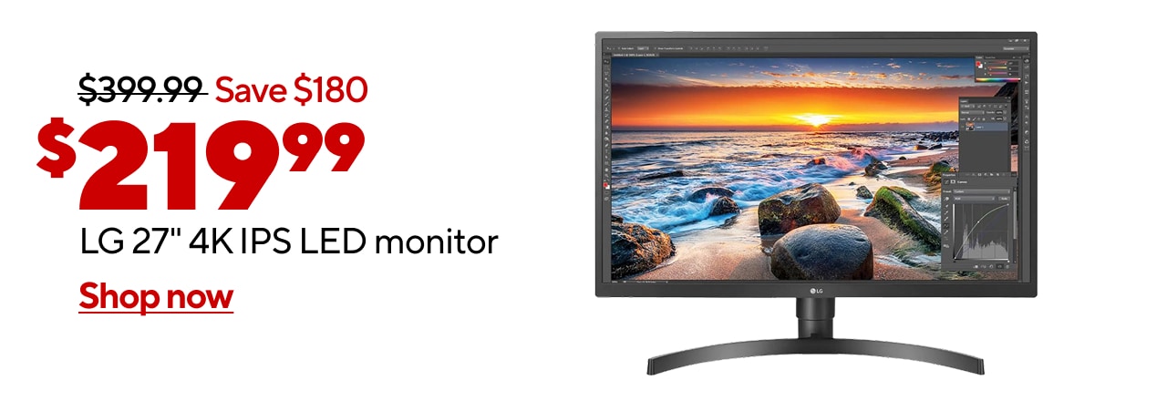 $219.99 LG 27" 4K IPS LED monitor