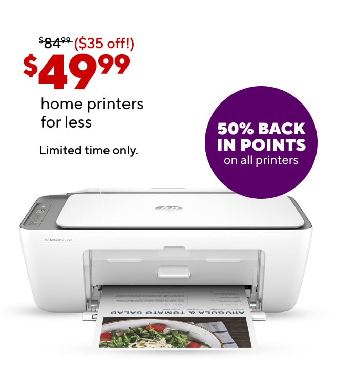 Home Printers for Less $49.99 (cross out 84.99)- limited time only