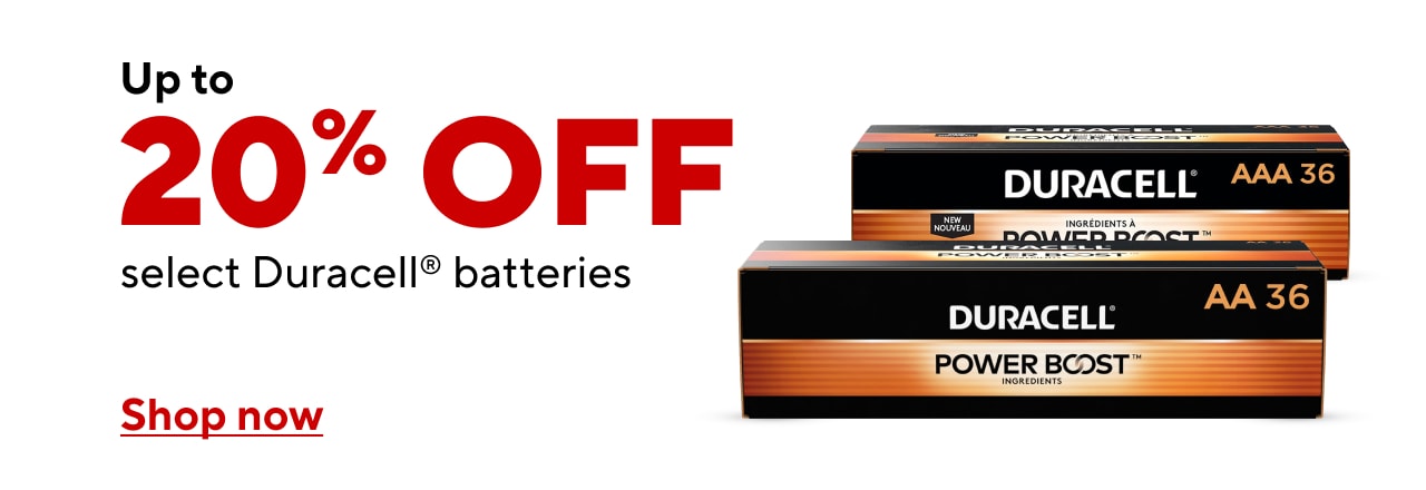 Up to 20% off select Duracell batteries