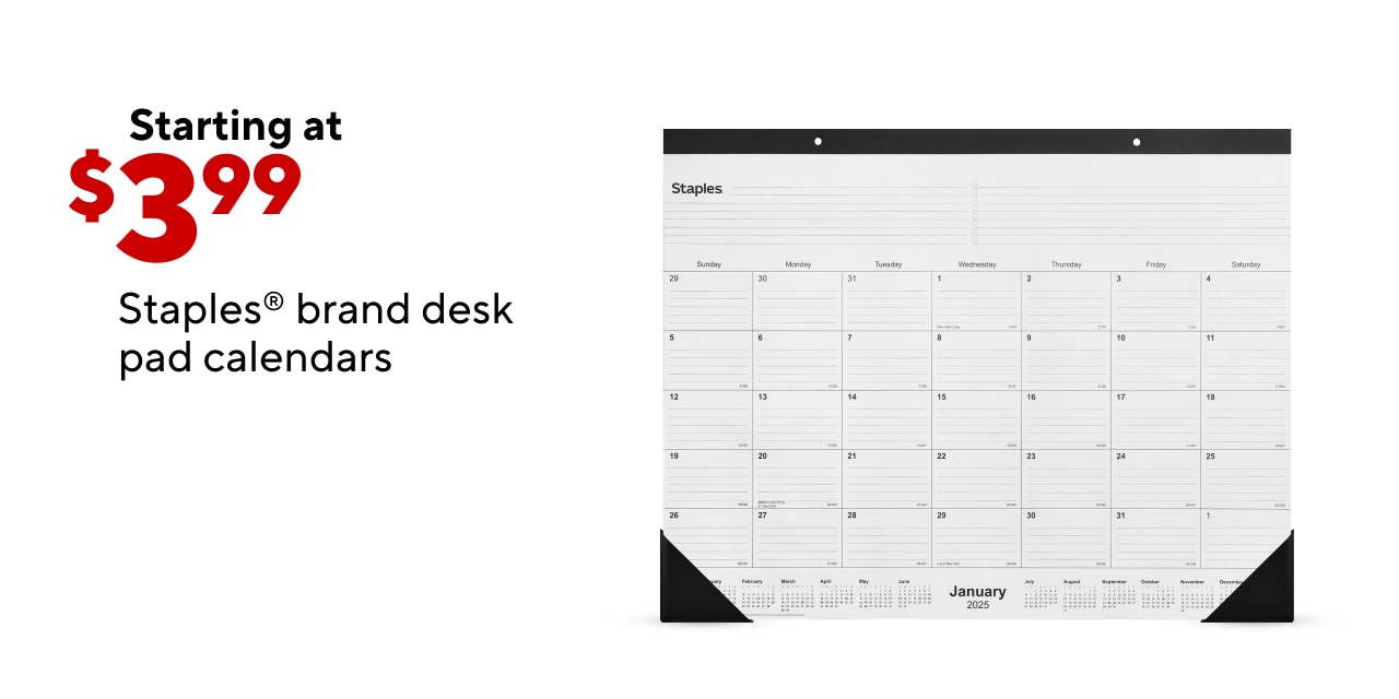 Staples Brand Desk Pad Calendars Starting at $3.99