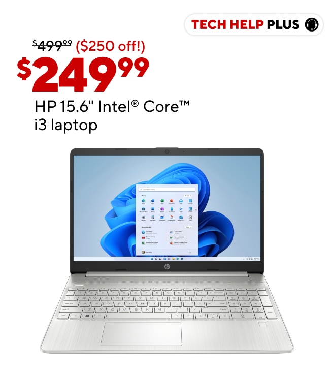 $249.99 HP 15.6' Core i3 Laptop