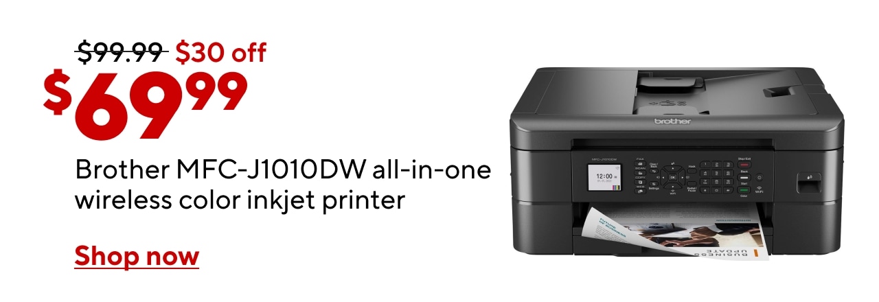 $69.99 Brother MFC-J1010DW all-in-one wireless color inkjet printer