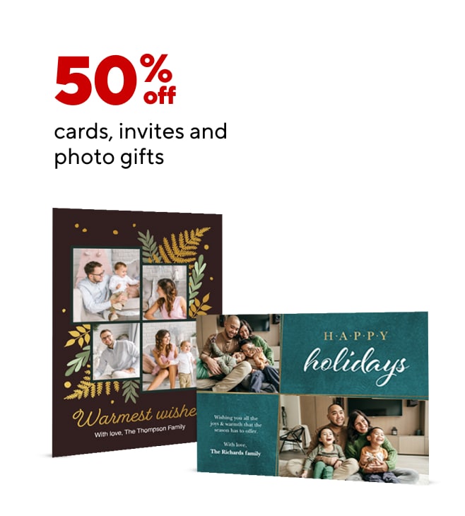 50% off Cards and Invites/Photo Gifts