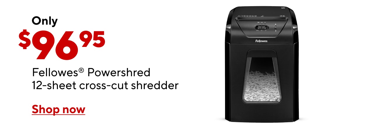 Fellowes Powershred 12-Sheet Cross Cut Shredder $96.95