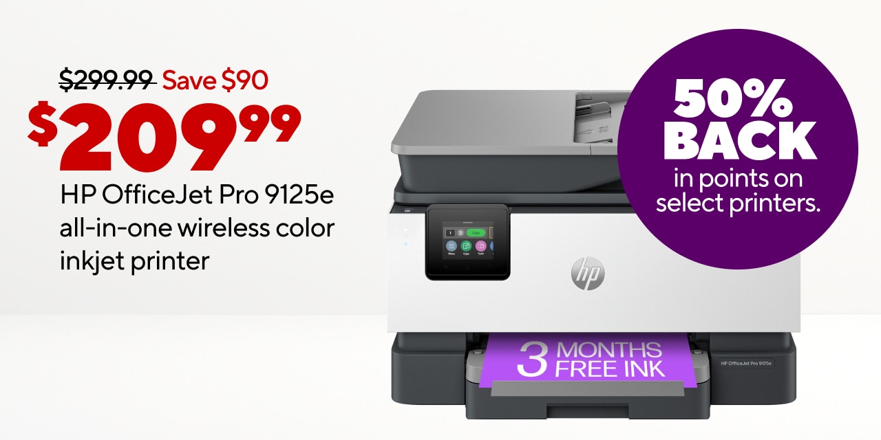 $209.99 HP OfficeJet Pro 9125e printer all-in-one wireless color printer