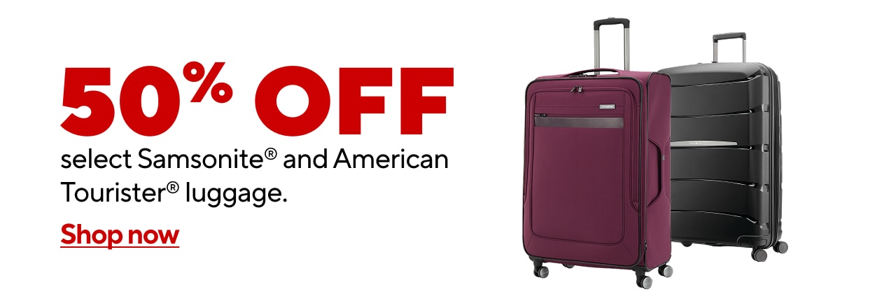 50% off select Samsonite and American Touristor