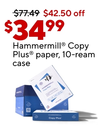 As low as $9.99 select K-Cup® pods, 22–24/pk$34.99 Hammermill® Copy Plus® paper, 10-ream case50% BACK in points on all ink and toner$329.99 HP 17.3