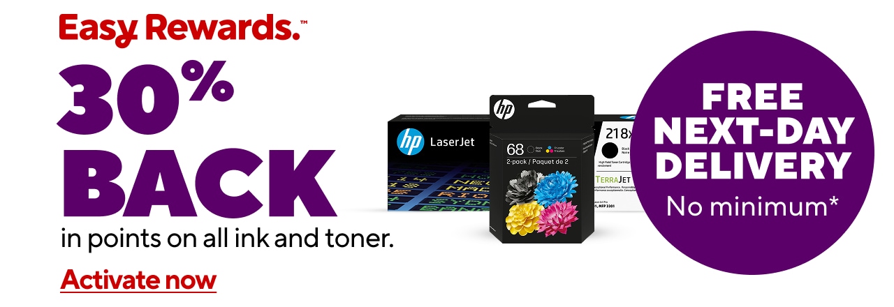 30% back in points on all ink and toner.