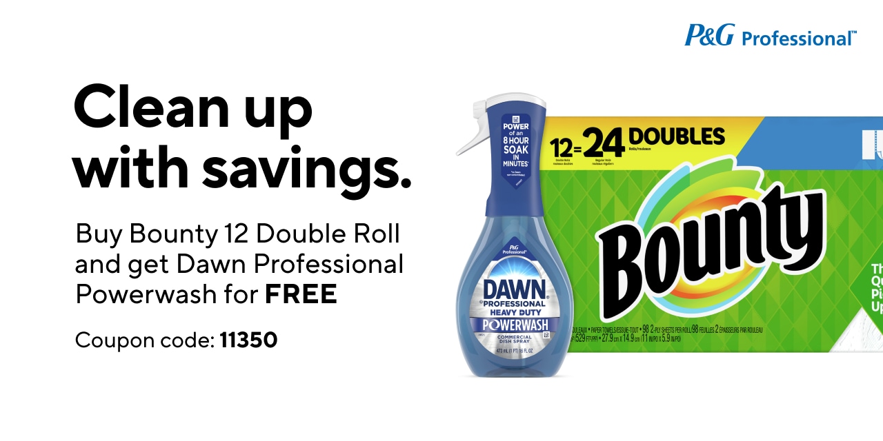 Buy Bounty Double Roll 12/PK, Get Dawn Professional Powerwash for Free