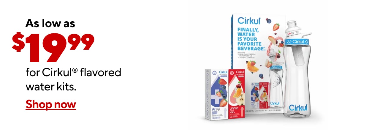 As low as $19.99 for Cirkul® flavored water kits.