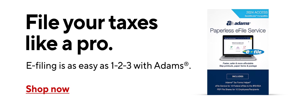 File your taxes like a pro, efiling is as easy as 1-2-3 with Adams