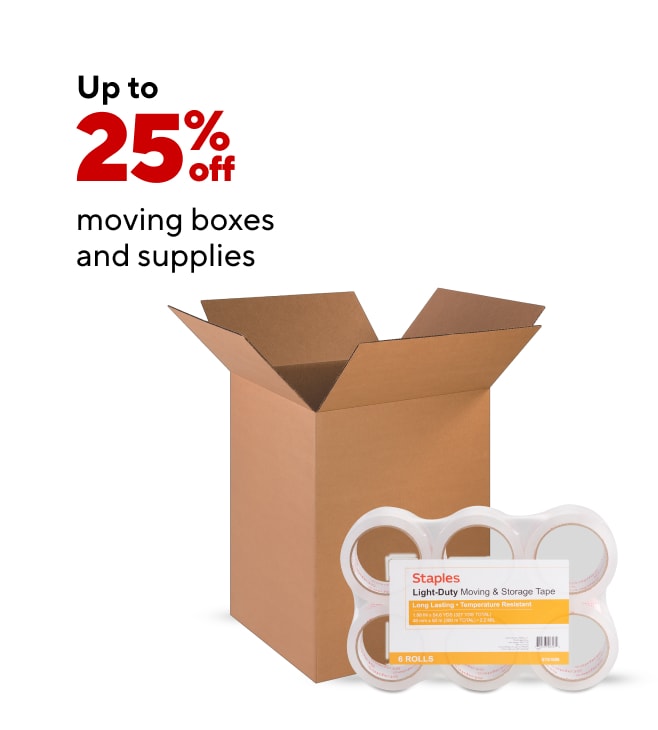 Up to 25% off moving boxes and supplies