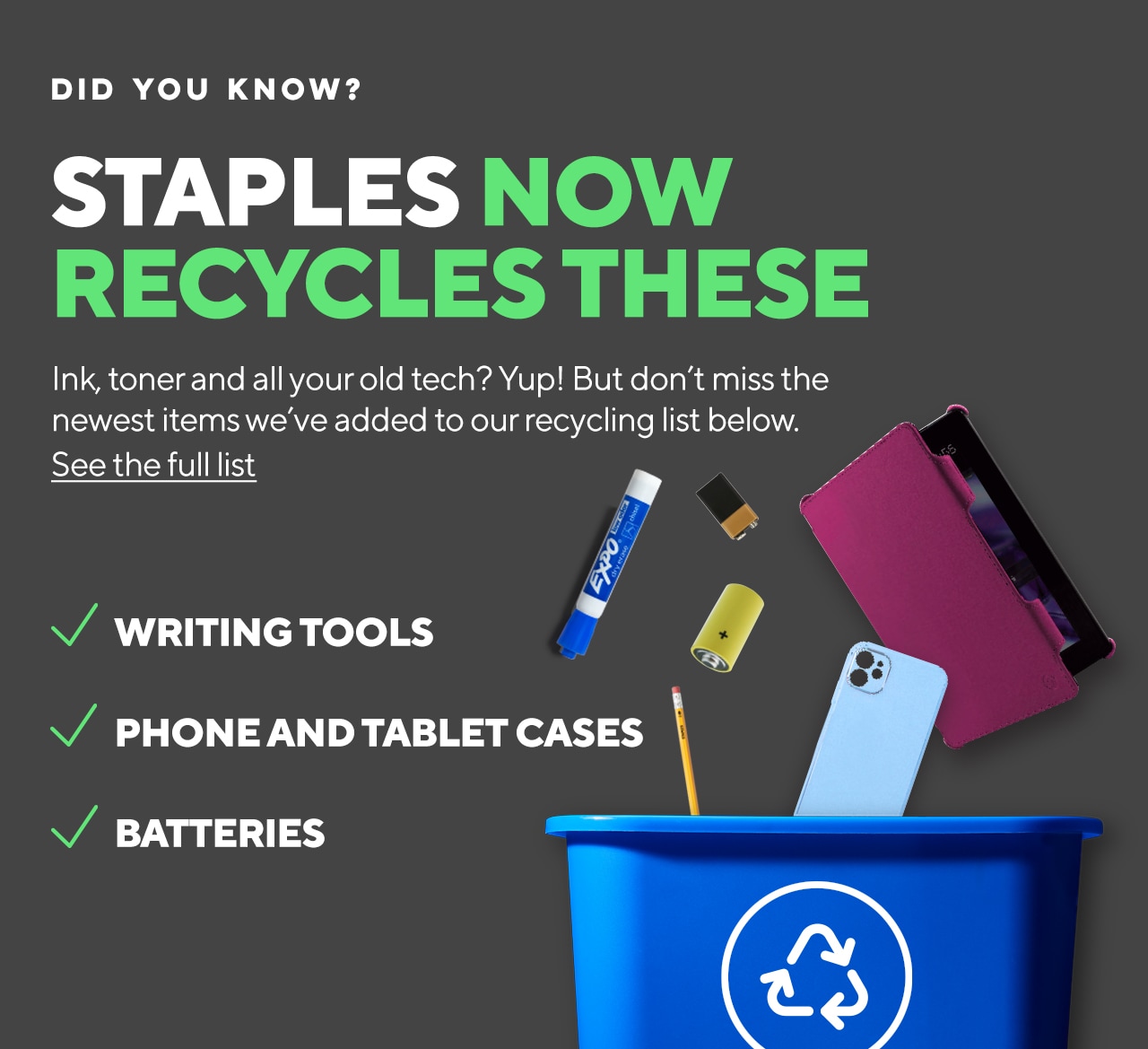 Did you know? You've got 3 new ways to ♻️ at Staples. Staples