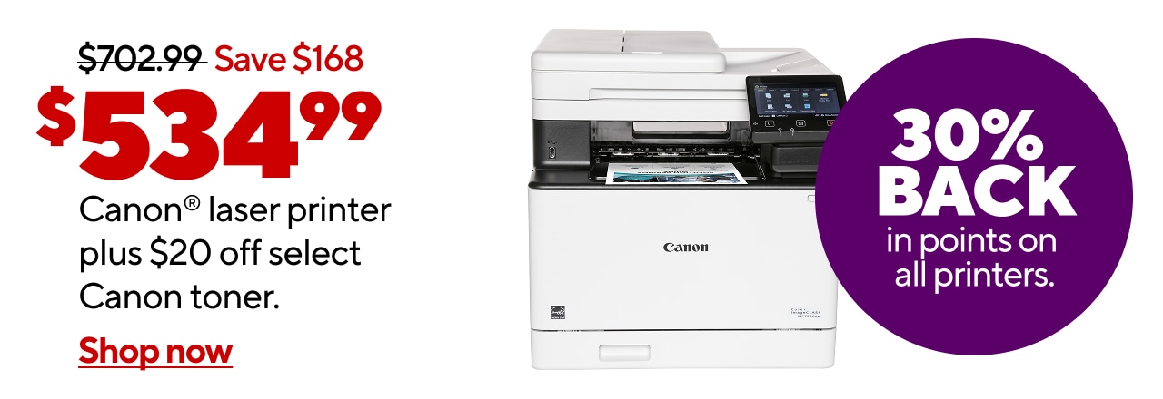 Refresh your office! Buy a Canon laser printer & save $20 on Canon toner $702.99 strikethrough to $534.99