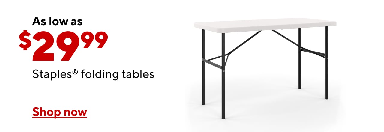 Staples Heavy Duty Folding Tables as low as 29.99