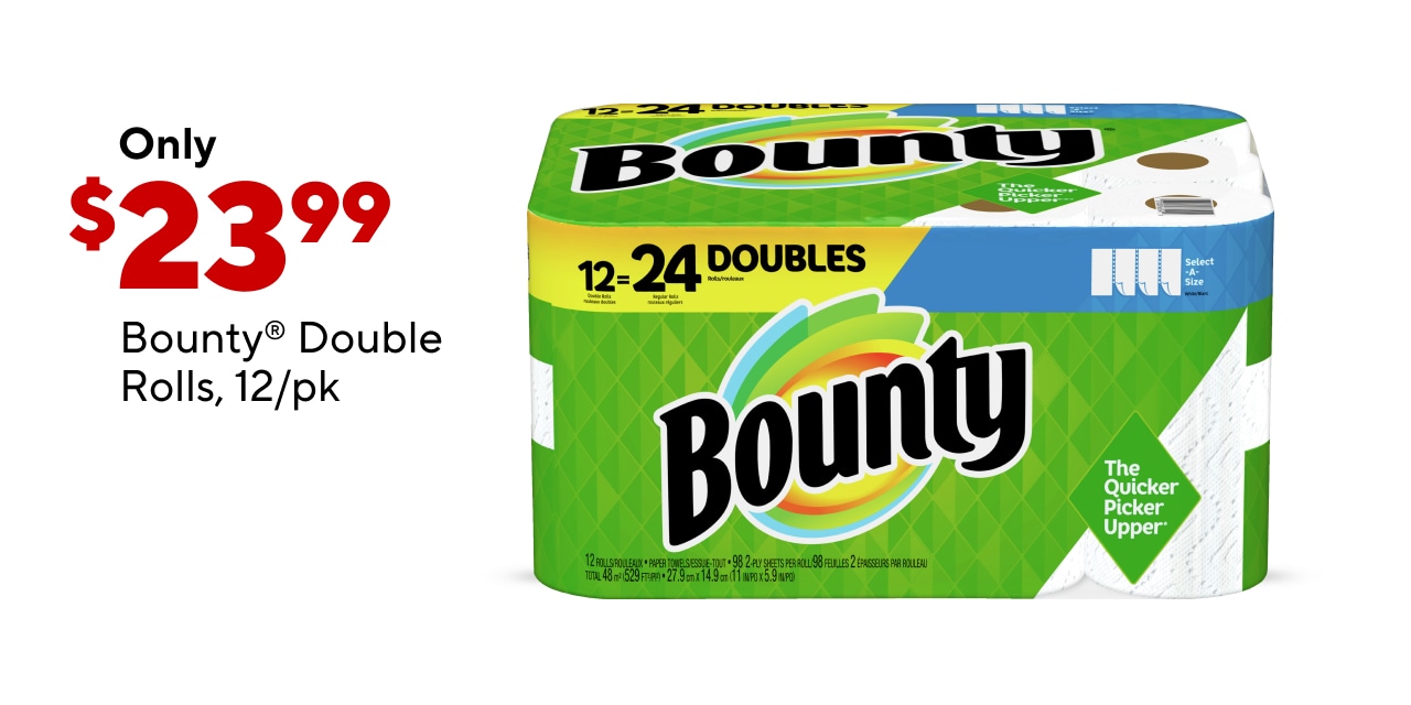 ONLY $23.99 for Bounty Double Roll 12/Pack