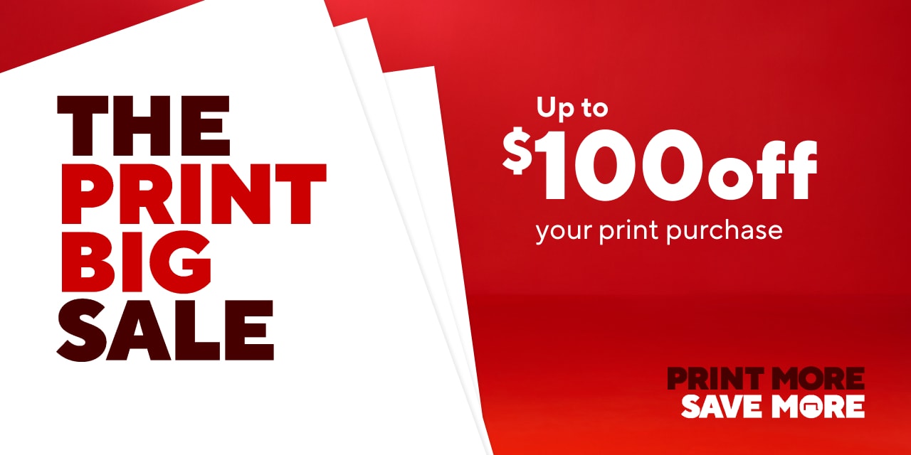 $100 off your print order of $300 or more.