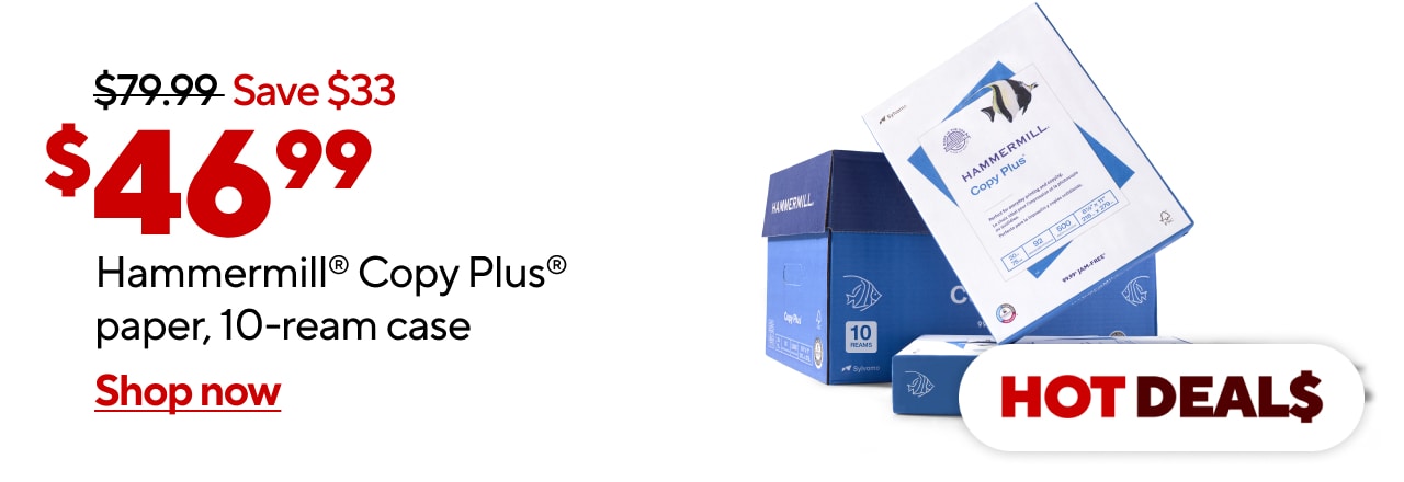Only $46.99 Hammermill® Copy Plus® paper, 10-ream case