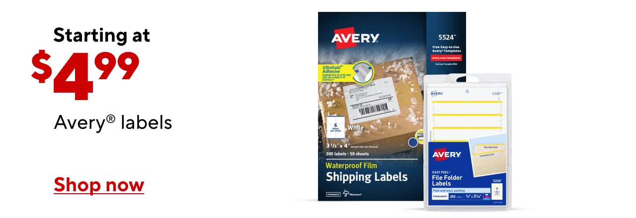 Refresh your Routine! Avery Labels Starting at $4.99