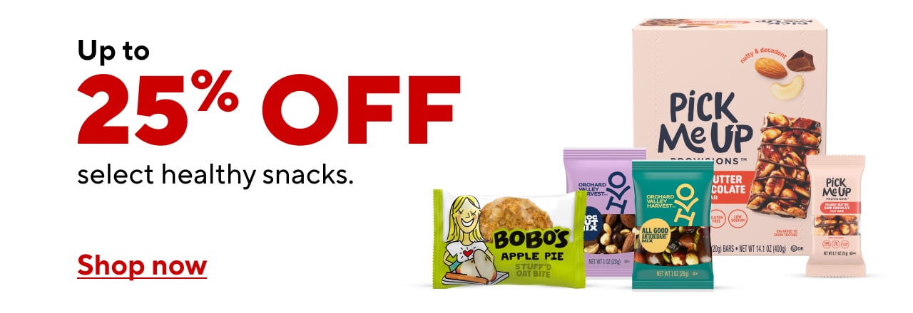 Start the New Year off right by Saving up to 25% off on select Healthy Snacks!