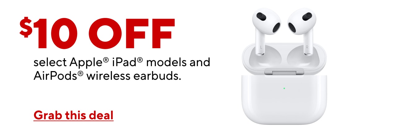 $10 off Apple Airpods and iPads