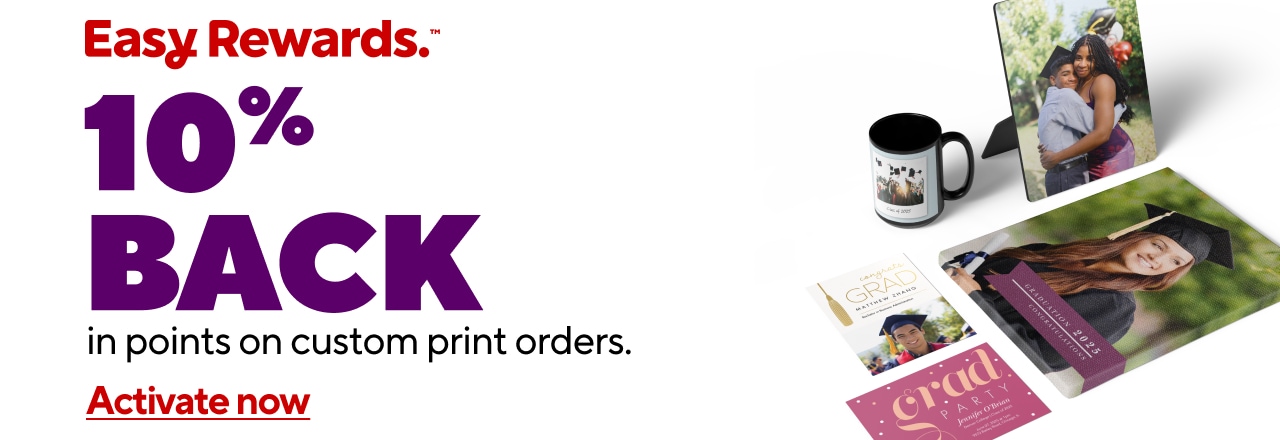 10% back in points on custom print orders.
