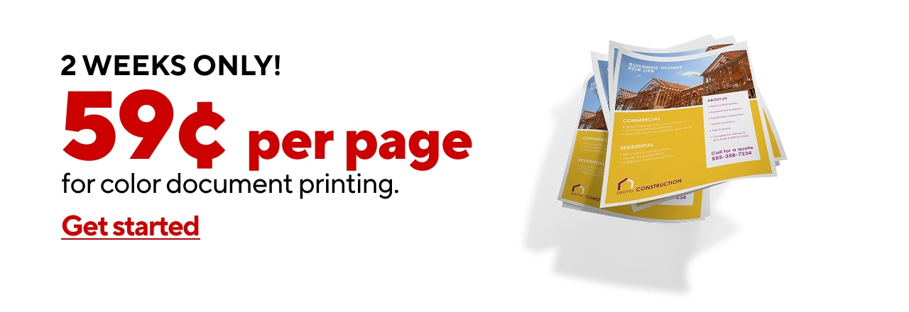 Color Printing starting at $0.59 per piece*
