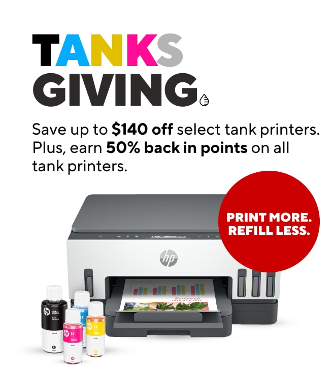 Tanksgiving $140 off select Tank Printers