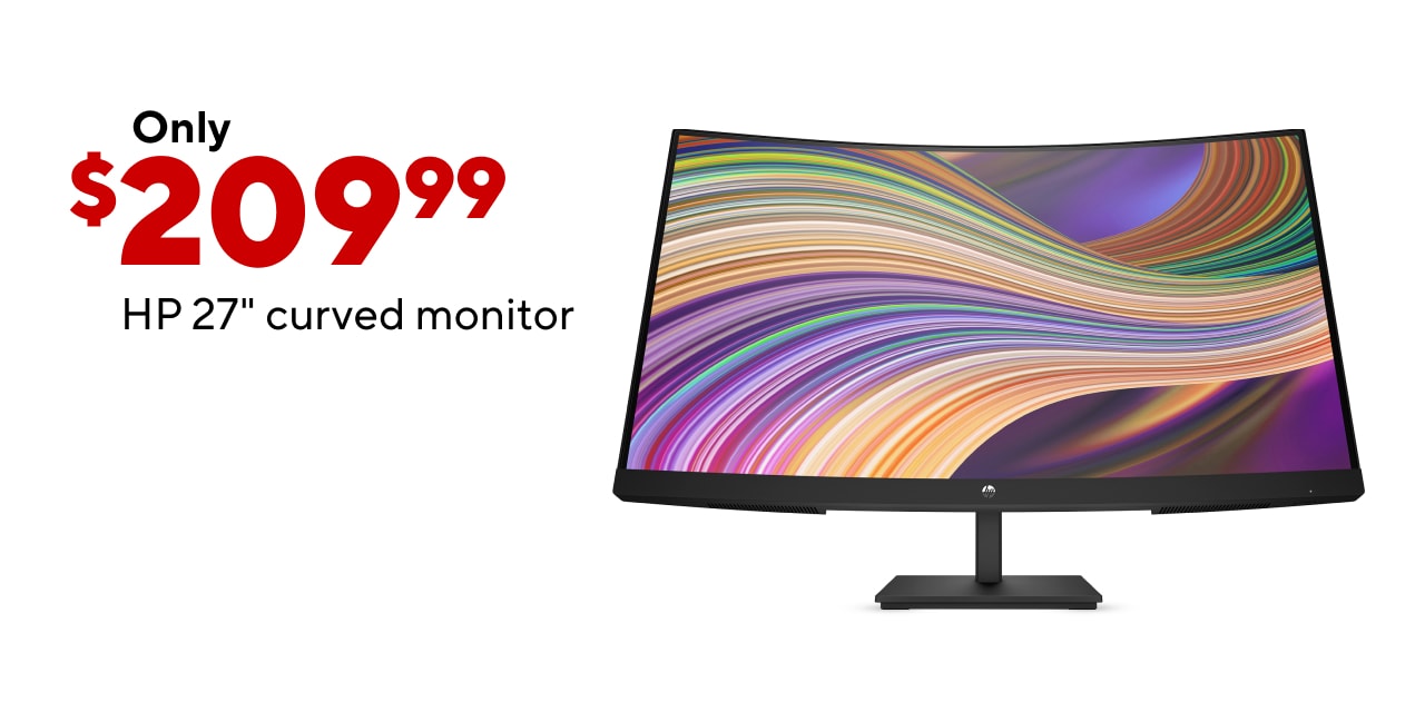 $209.99 HP 27" Curved Monitor