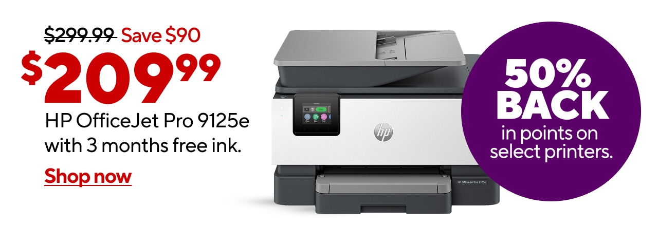 $209.99 HP OfficeJet Pro 9125e printer all-in-one wireless color printer