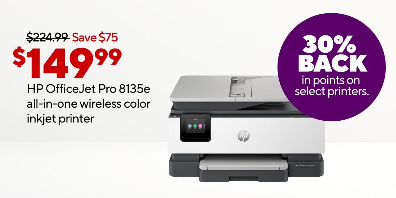 Only $149.99 HP OfficeJet Pro 8135e all-in-one wireless color inkjet printer