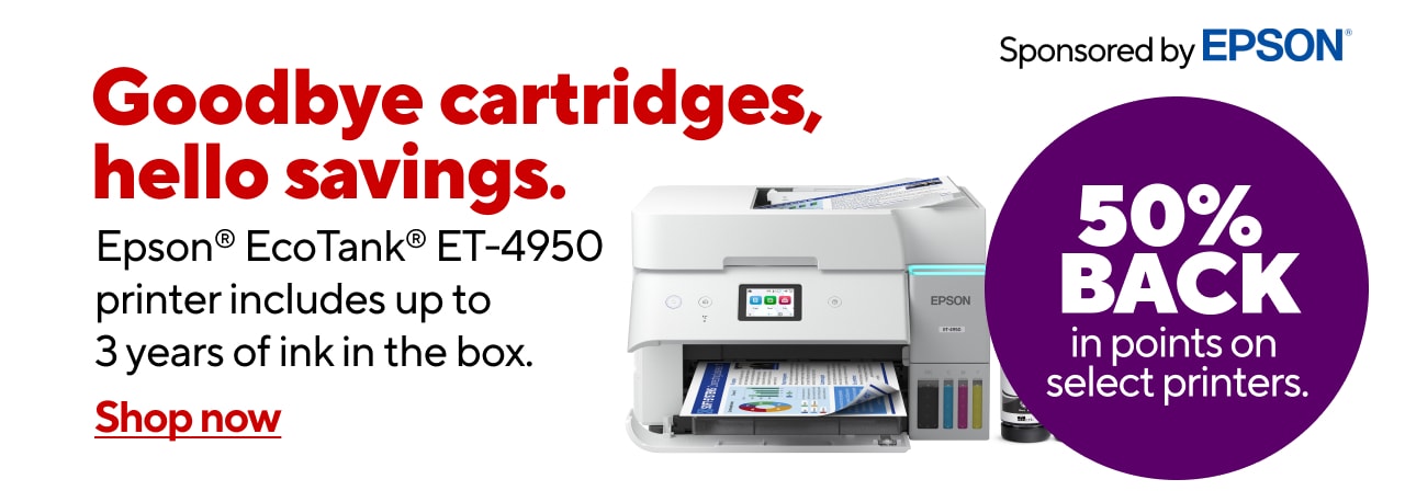 Tanks for the savings! 3 years of in included in the box with the new Epson EcoTank 4950