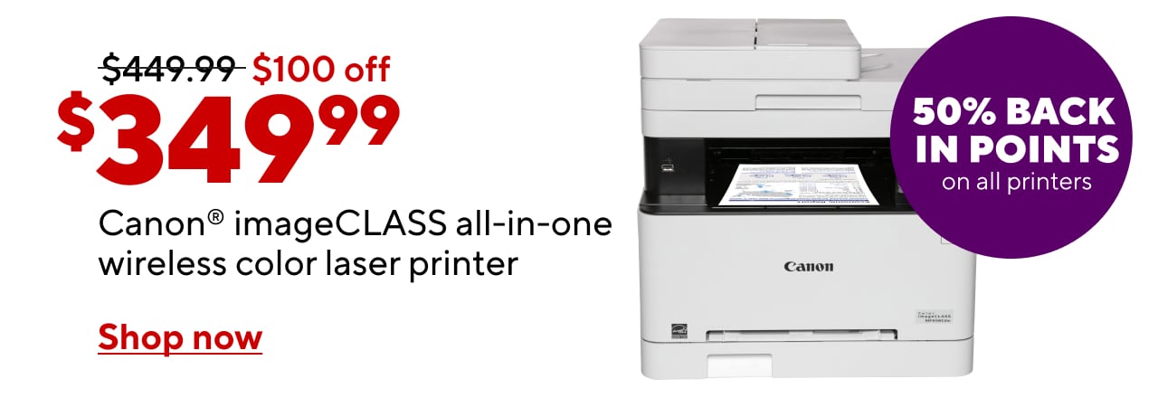 $349.99 Canon® imageCLASS MF656CDW all-in-one wireless color laser printer